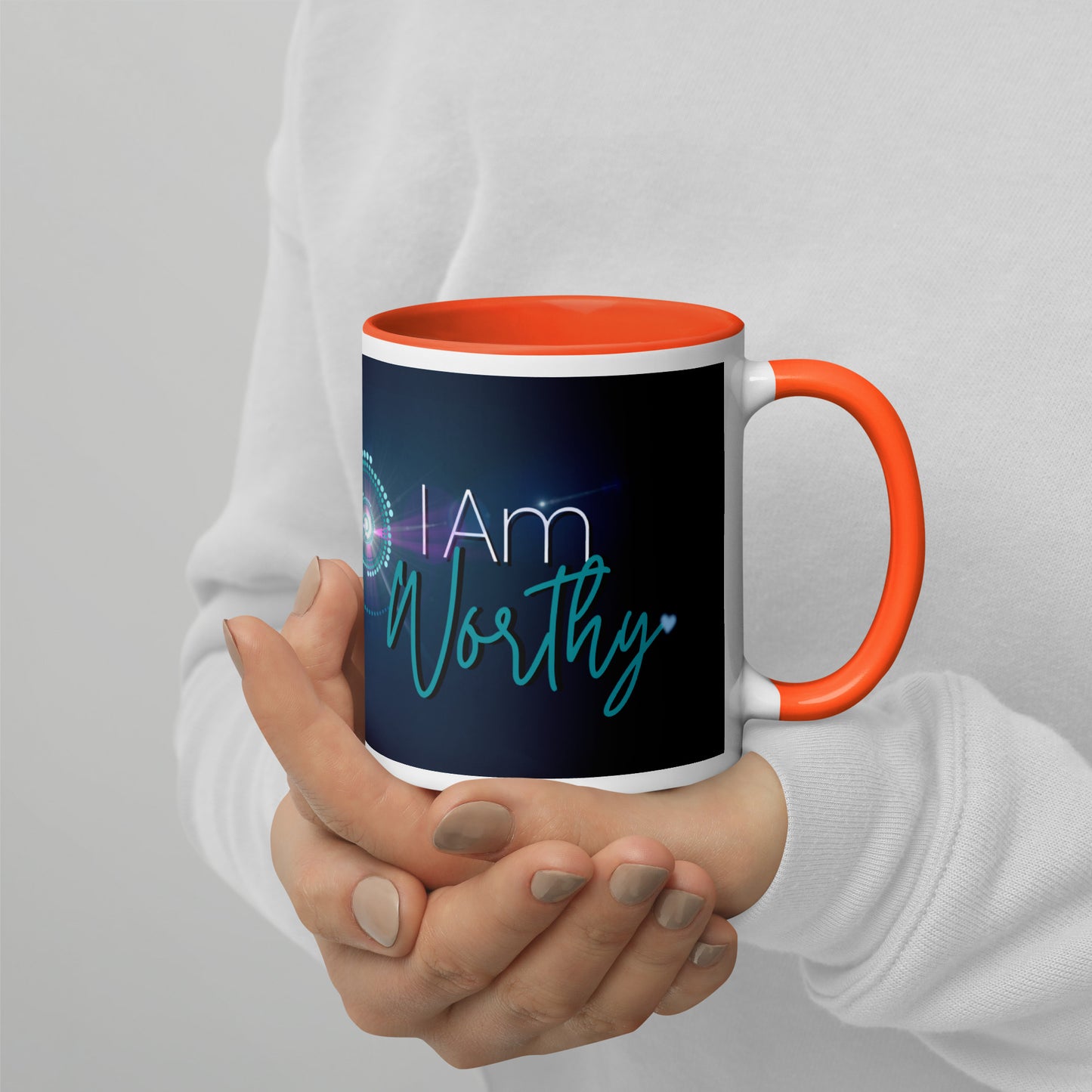 Mug with Color Inside ~ I Am Worthy