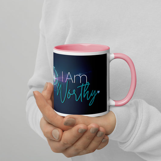Mug with Color Inside ~ I Am Worthy