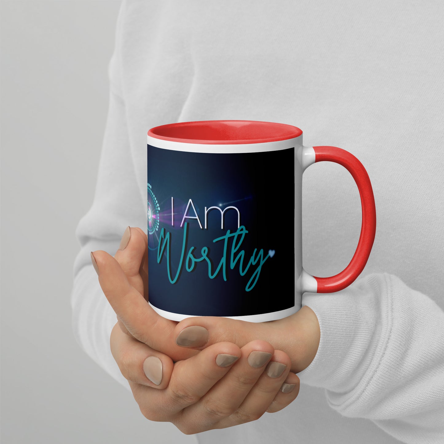 Mug with Color Inside ~ I Am Worthy