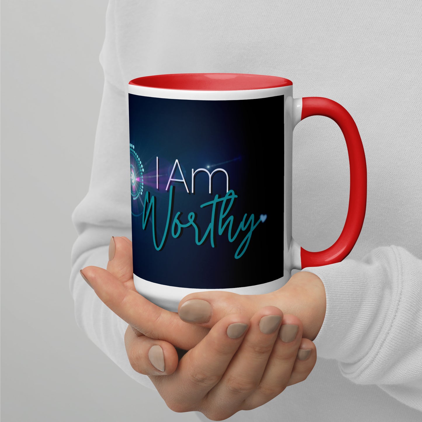 Mug with Color Inside ~ I Am Worthy